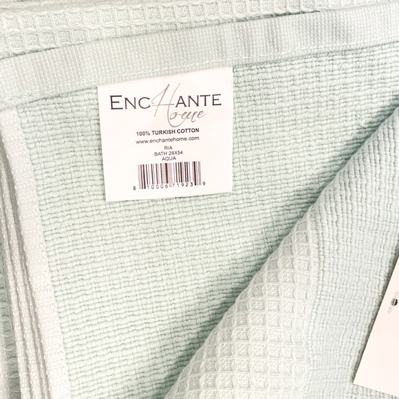 ENCHANTE HOME Ria Turkish Towel Set 14 Piece Set - Aqua Color NWT - Picture 3 of 5